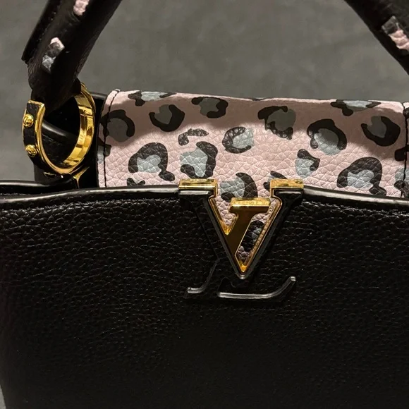 Louis Vuitton Black and Pink Leopard Shoulder Bag - Picture 3 of 6